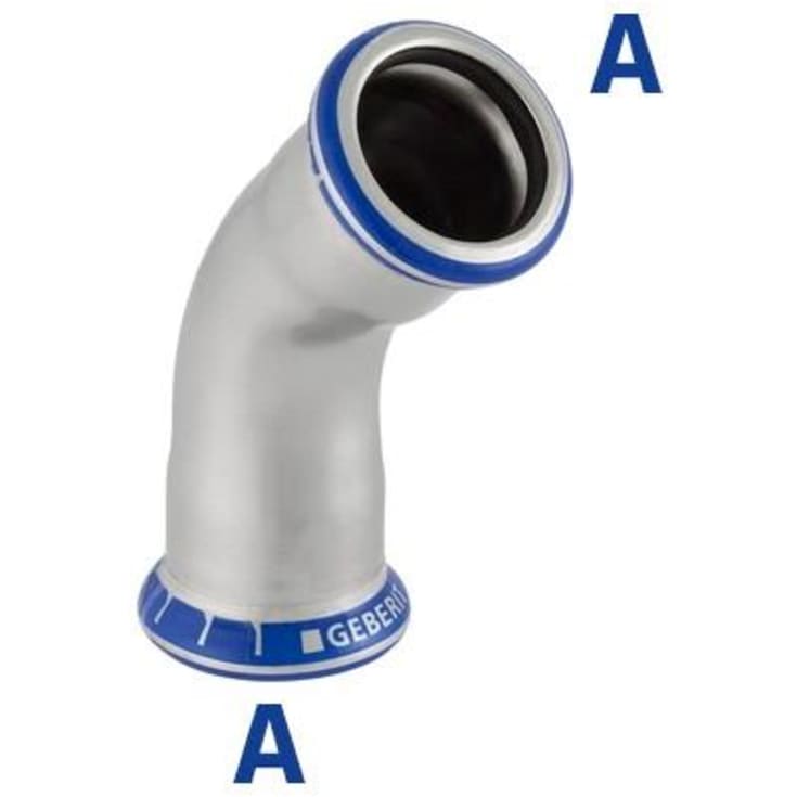 Mapress 45° bøjning med muffe 42 mm