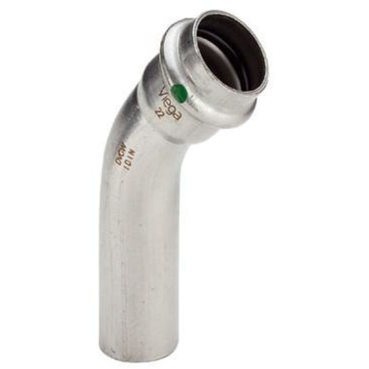 Viega Sanpress rustfri bøjning m/nippel t/brugsvand 18 mm - 45 grader