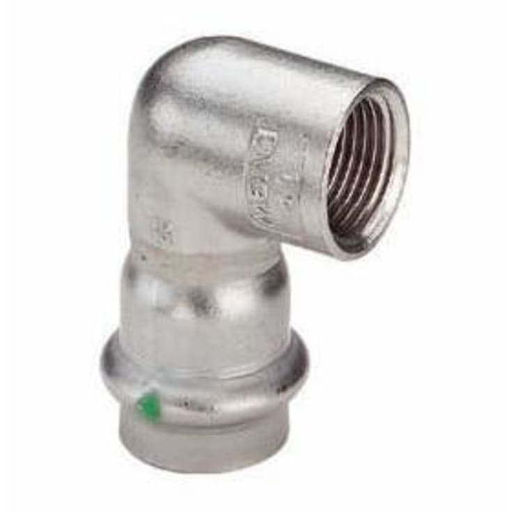 Viega Sanpress vinkel til brugsvand 15 mm x 1/2" i rustfrit stål