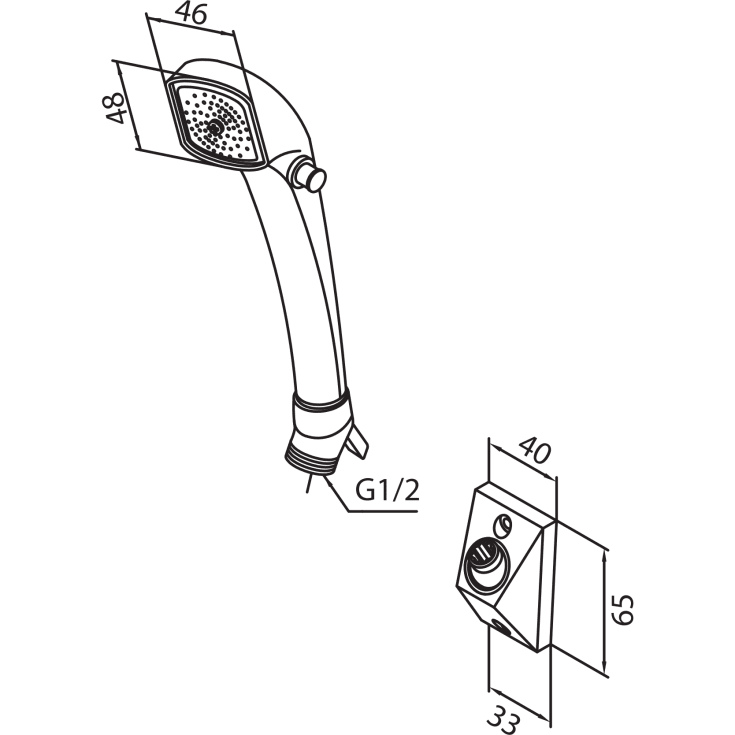 Damixa Perle-spray håndbruser, hvid