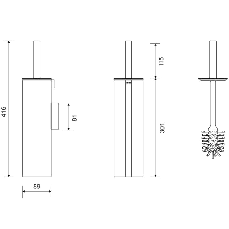 Unidrain Reframe toiletbørste, messing