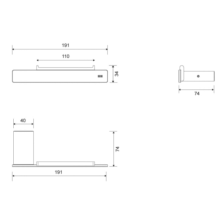 Unidrain Reframe toiletrulleholder, sort