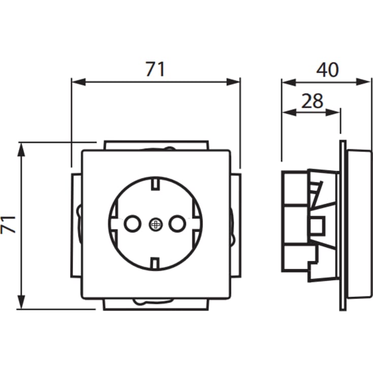 ABB Impressivo Stikkontakt med Schuko, 1 modul, Hvid