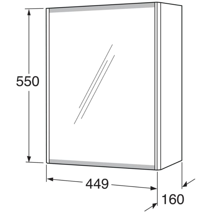 Gustavsberg Graphic speilskap, 45x55 cm, hvit