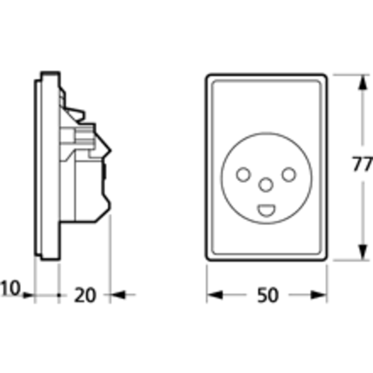LK Fuga EDB stikkontakt med jord, 1,5M, Hvid