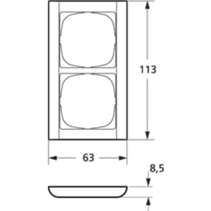 LK Fuga Softline ramme 63, 2 modul lodret, hvid