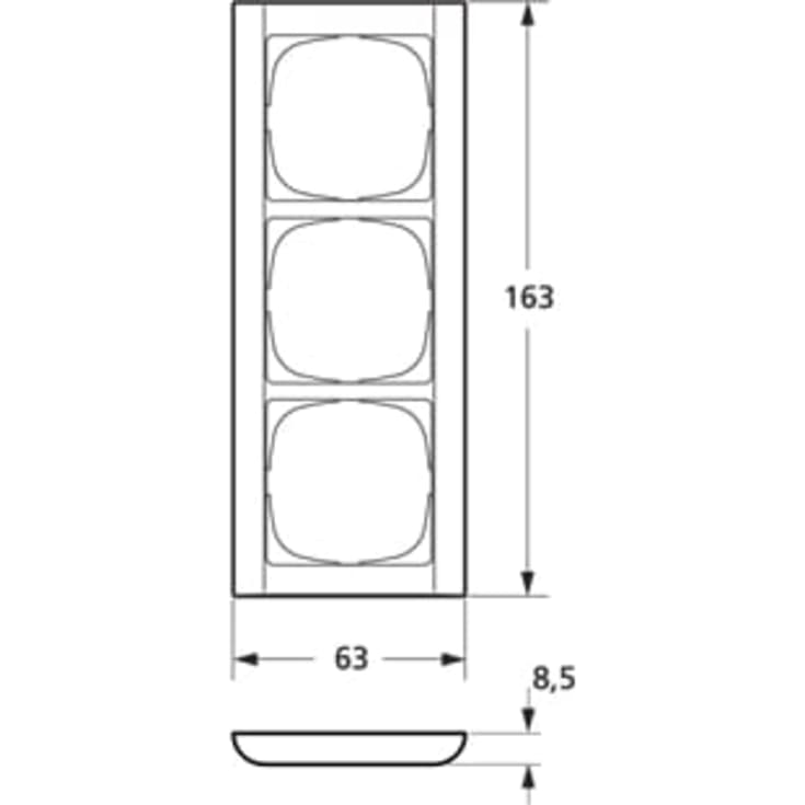 LK Fuga Ramme Softline 63, 3x1M, Hvid