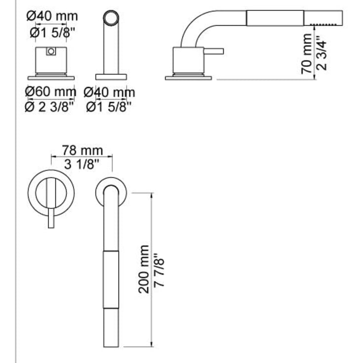 Vola 500T1 køkkenarmatur, messing