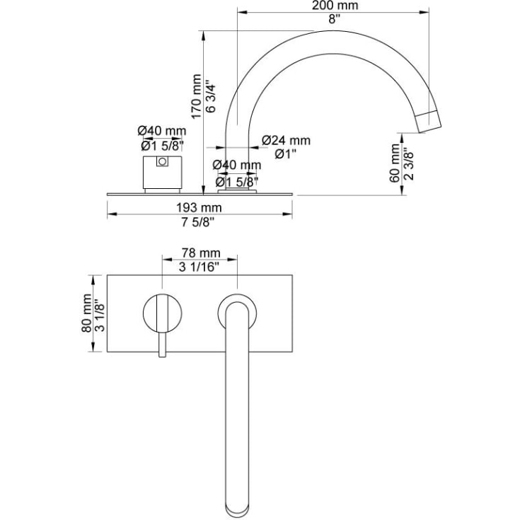 Vola BK7 kararmatur, børstet krom