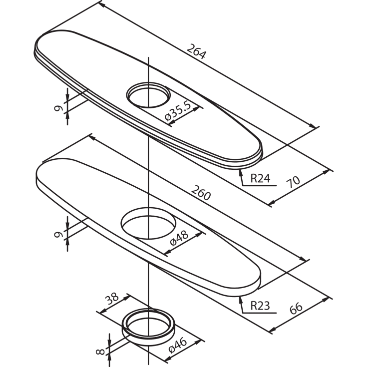 Damixa universalfodplade i krom