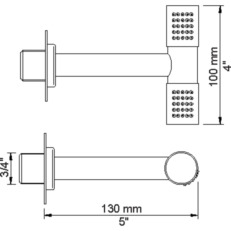 Vola 080D brusehoved, messing