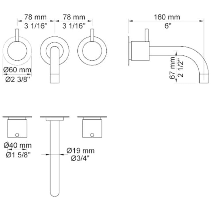 Vola 1511 håndvaskarmatur, børstet krom
