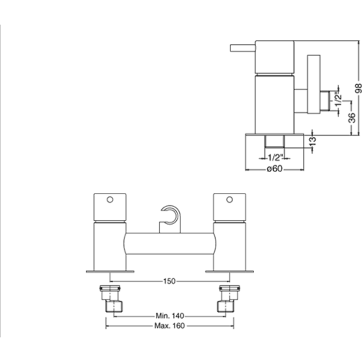 Vola 1671 brusesæt, vandbesparende,  krom