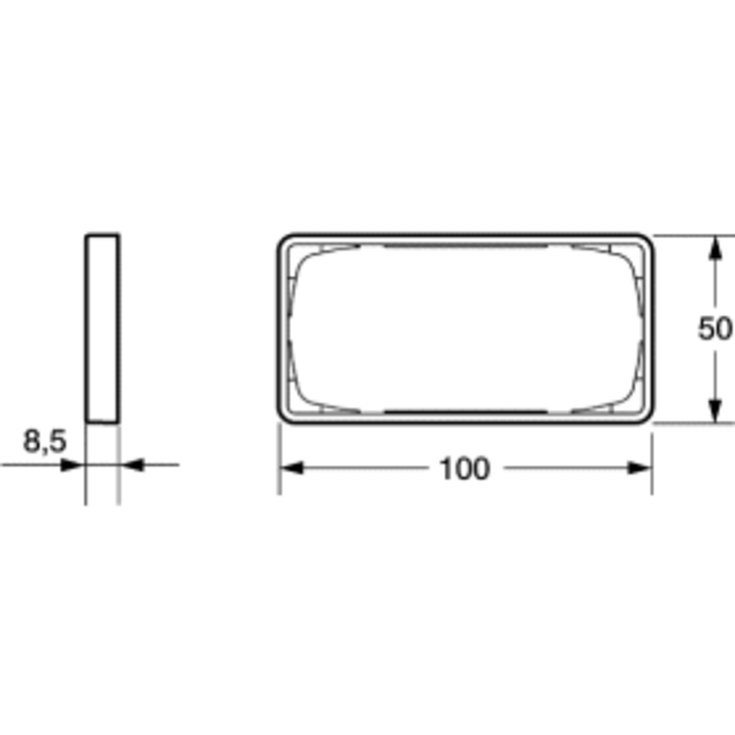LK Fuga Ramme Baseline 50, 2M vandret, Hvid