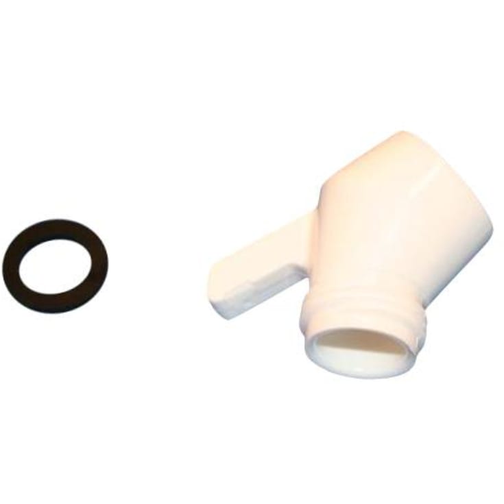 Damixa böj m/tapp pärlspray vit