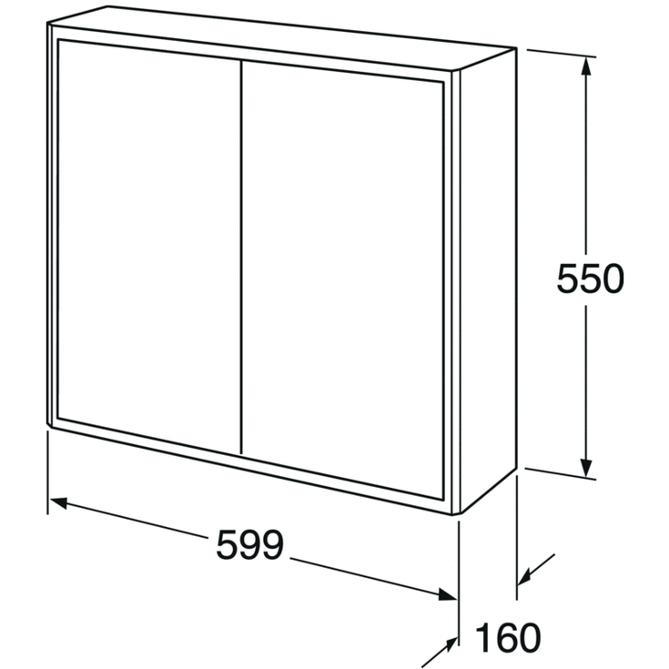 Gustavsberg Graphic vægskab, 59,9x55 cm, hvid