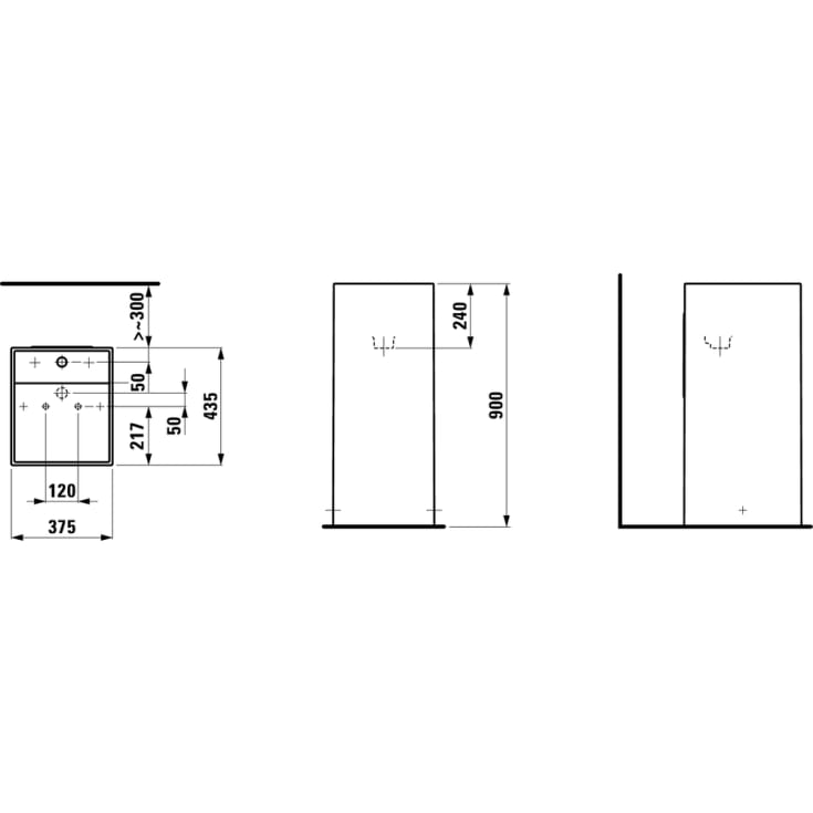 Kartell Laufen servant, 37,5x43,5 cm, hvit
