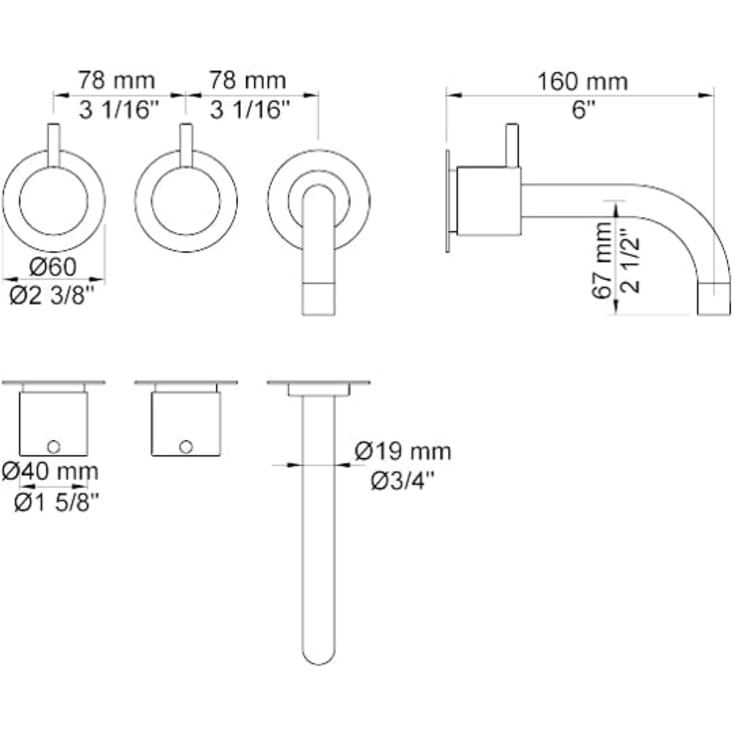 Vola 611 håndvaskarmatur, messing