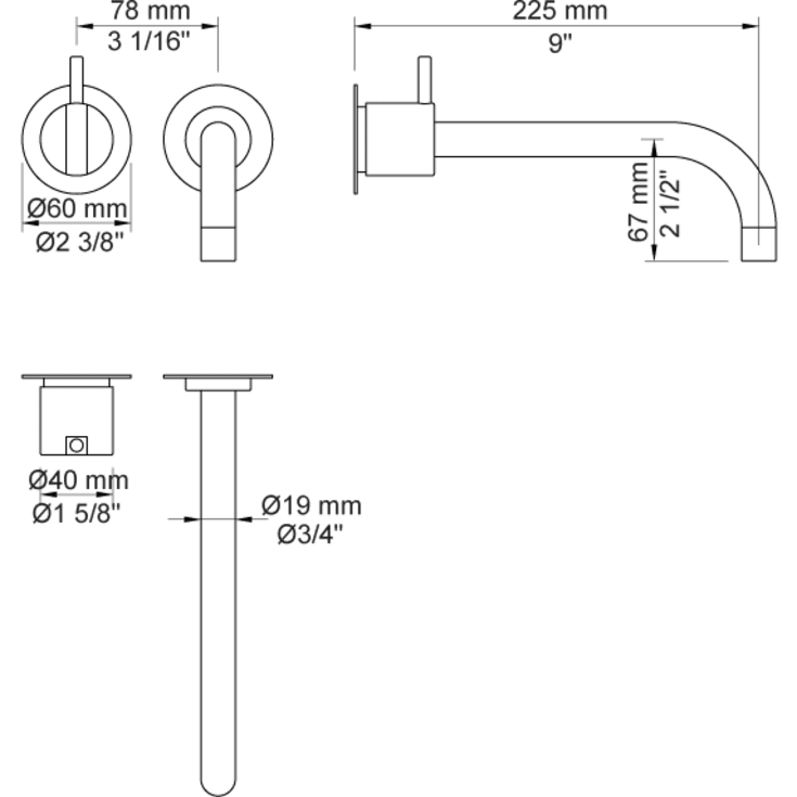 Vola 121 håndvaskarmatur, rustfrit stål