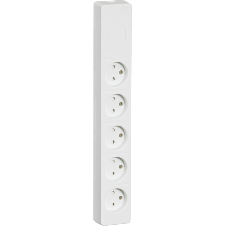 LK Stikdåse med 5 udtag, Uden jord, Hvid