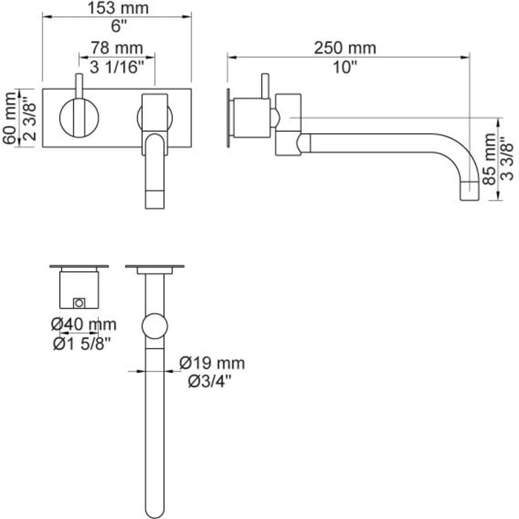 Vola 132 køkkenarmatur, indbygning, krom