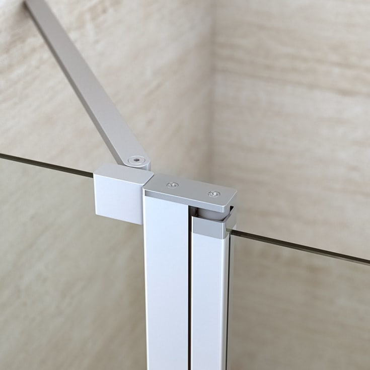 Dansani Match brusedør, model C, niche, 91,5 cm, klart glas, satin profil