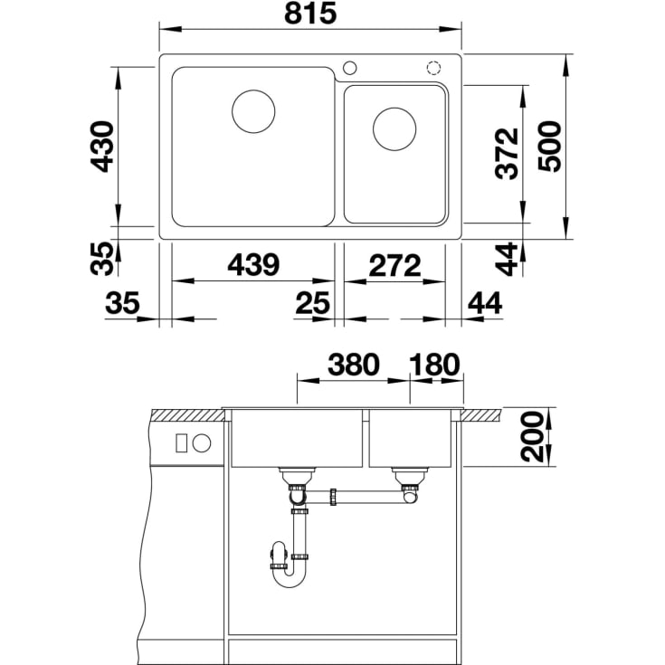 Blanco Naya 8 UX køkkenvask, 81,5x50 cm, beige