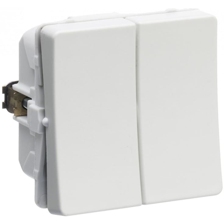 LK Fuga dobbelt korrespondance afbryder, 1 modul, lysegrå