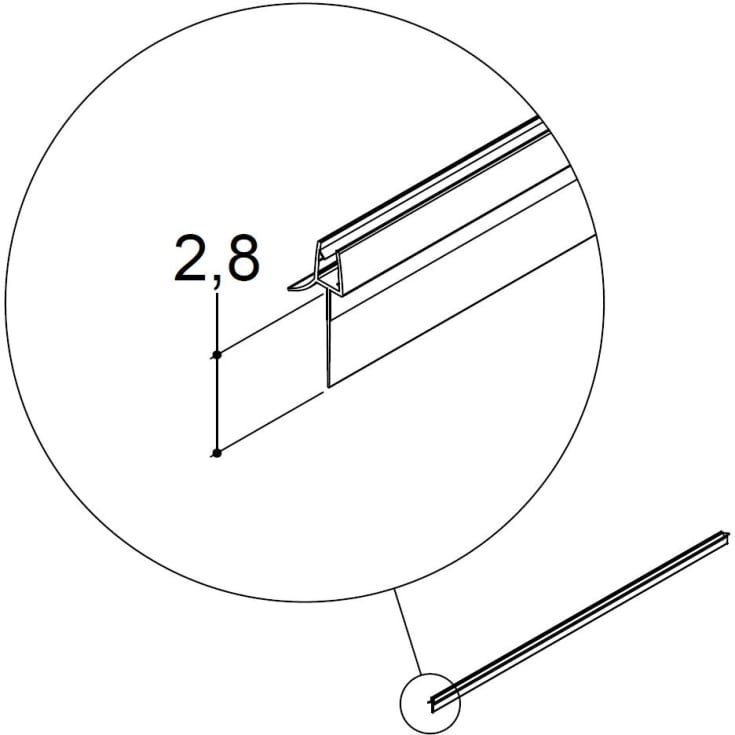Dansani Match drypliste, halvrund dør, 28 mm, klar, 2 stk.