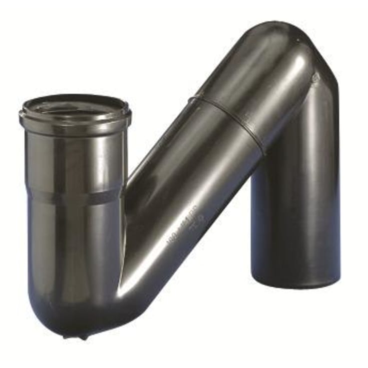 Purus Maxiflex P-vattenlås, Ø110 mm, 180°, svart