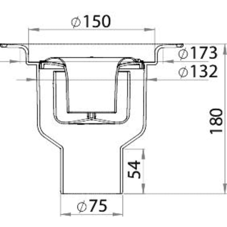 Purus Brage 75 afløbsskål, til vinylgulv, Ø75 mm, hvid