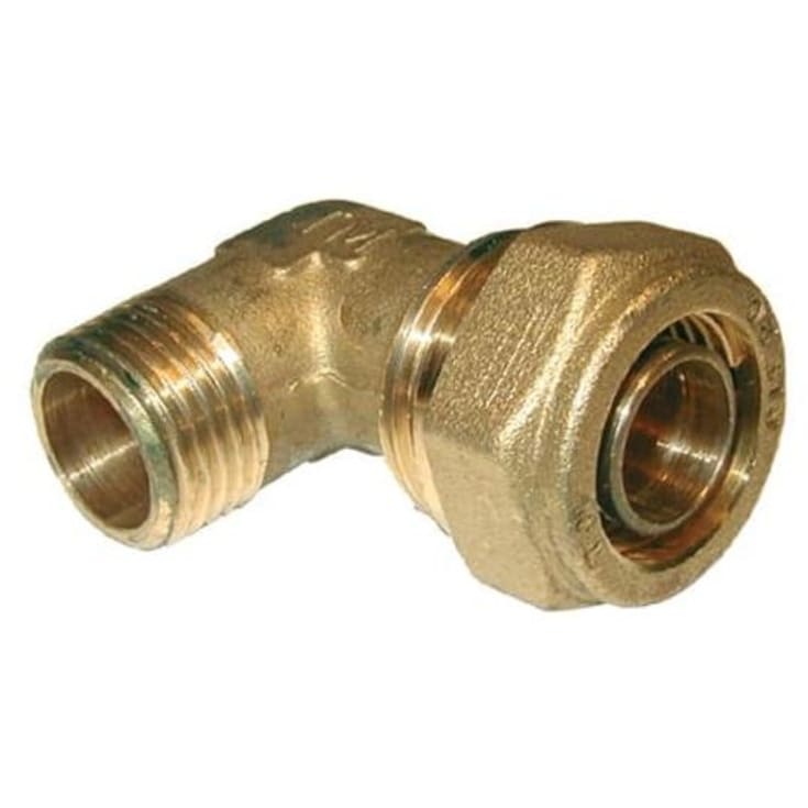 Pex vinkel, nippel, 90⁰, 1/2" x 16 mm, PN 10