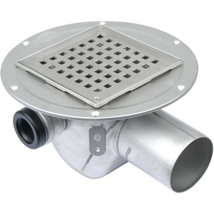 Blücher Domestic-150 golvbrunn, för golv av betong och klinker, låg modell, Ø75 mm