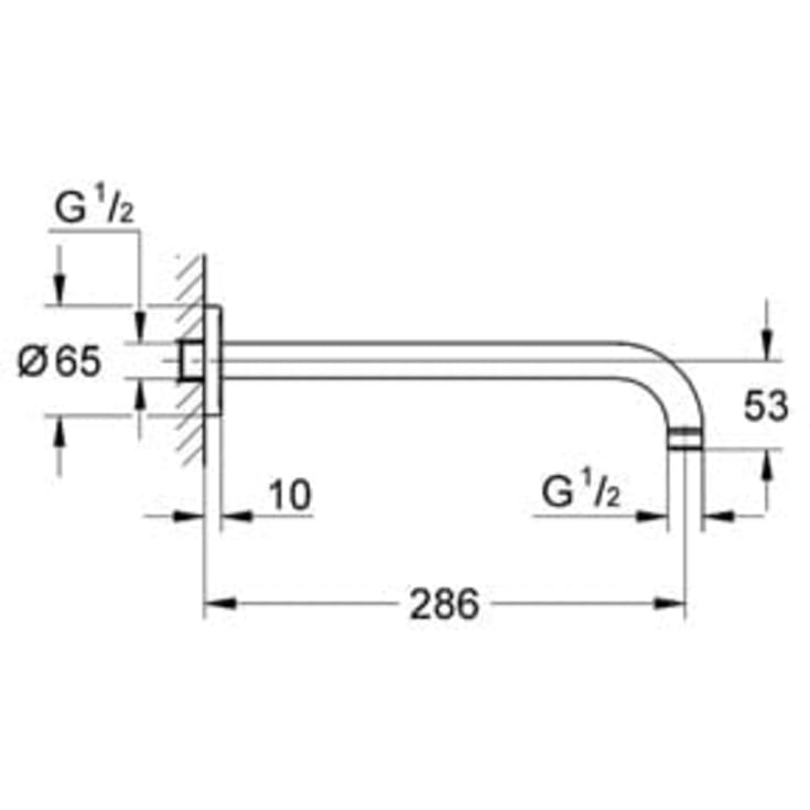 Grohe Rainshower duscharm, 28,6 cm, krom
