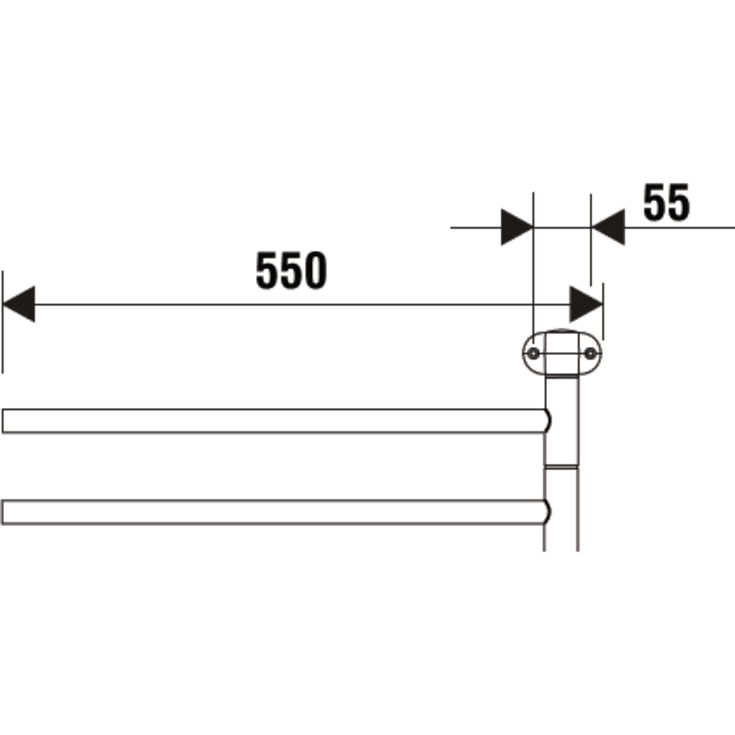 Kriss Flex 1 håndklædetørrer, el, 55x68,5 cm, krom