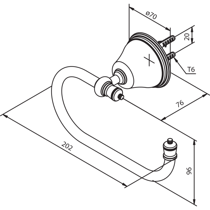Damixa Tradition dorullholder, krom