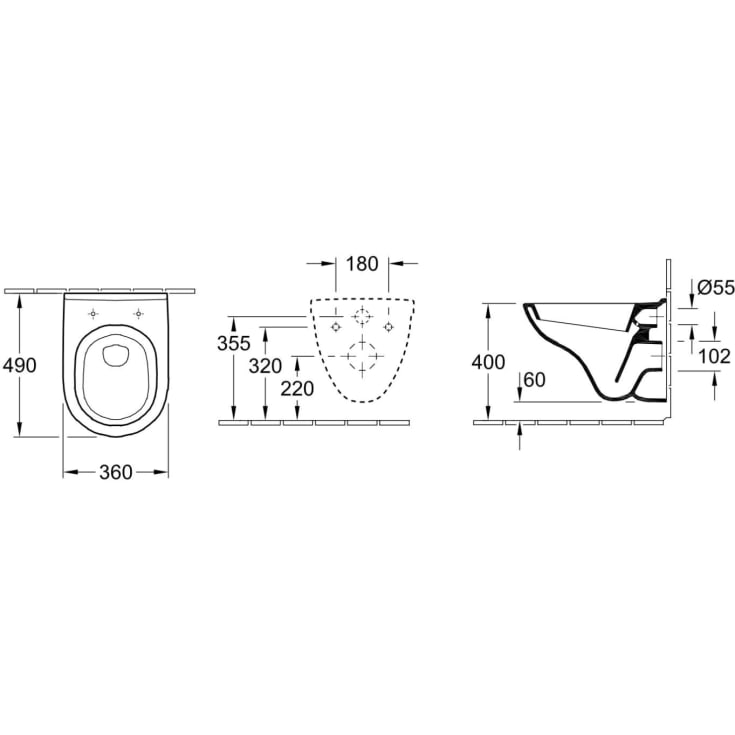Villeroy & Boch O.Novo væghængt toilet, hvid