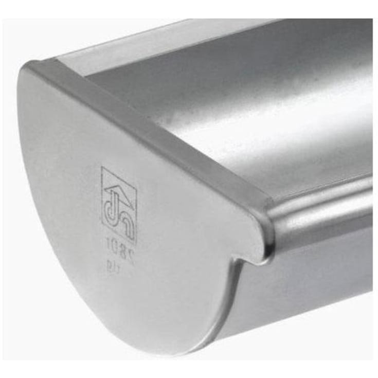 VMzinc endebund nr. 12, 333 mm, venstre, til halvrund tagrende, zink