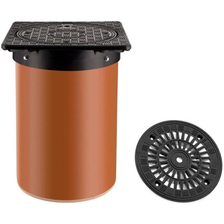 Karm m/skørt & rist til 315 mm opføringsrør, 1,5 ton - Plast