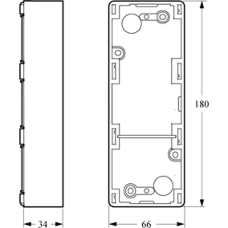 LK Opus 66 Underlag, 34 mm dyb, 3 modul, Hvid