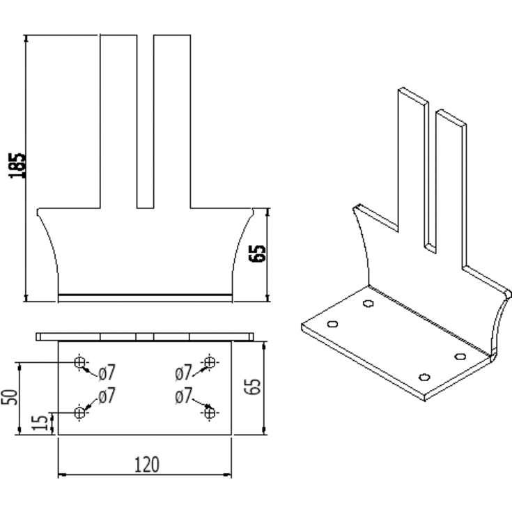 Hyldeknægt til Hudevad lavkonvektor type 30, 31 og 32 (1 stk)
