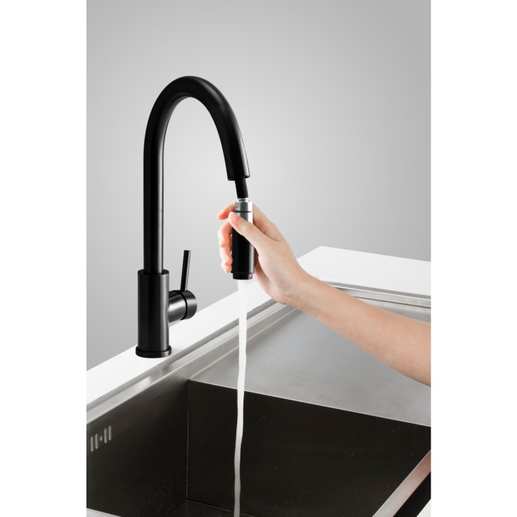 Scandtap Steel Access kjøkkenbatterieri, med avstengning, shadow