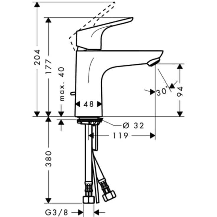 Hansgrohe Focus 100 håndvaskarmatur, krom