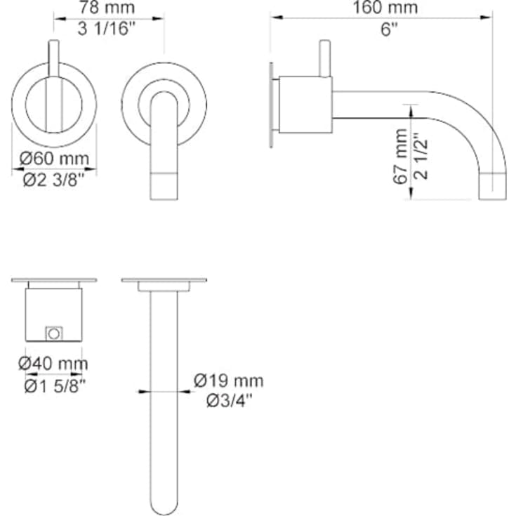 Vola 122 håndvaskarmatur, messing