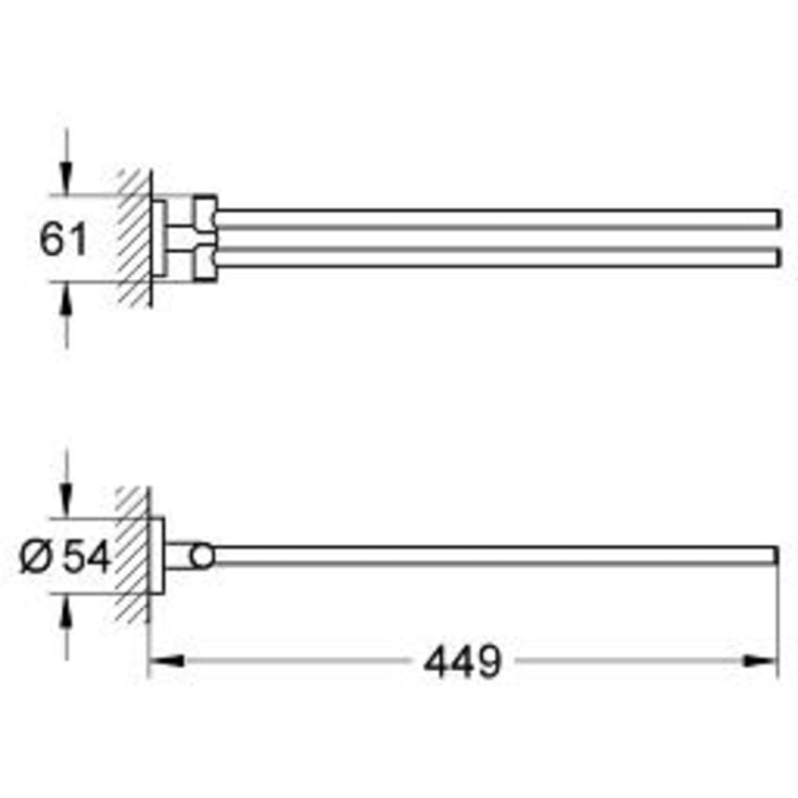 Grohe Essentials handduksstÄng, 44,9 cm, krom