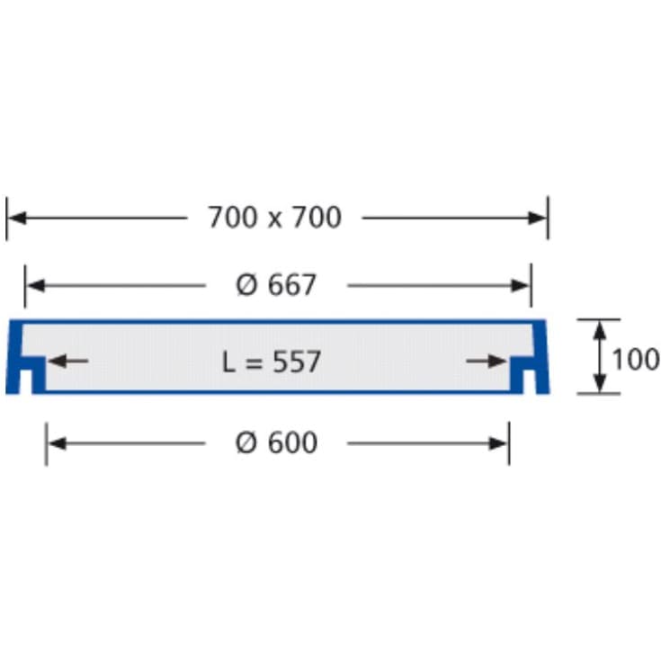 Ulefos fast karm til 600 mm opføringsrør - SG-jern