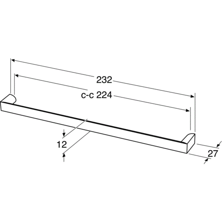 Gustavsberg H4 håndtak, 232 mm, krom