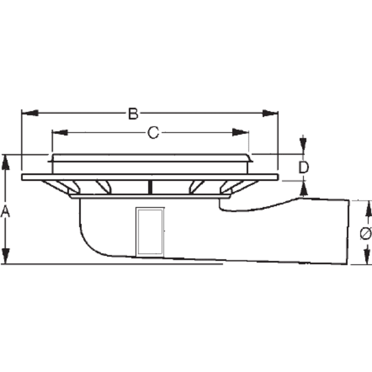 Purus MiniMax afløbsskål, til beton og flisegulv, Ø50 mm