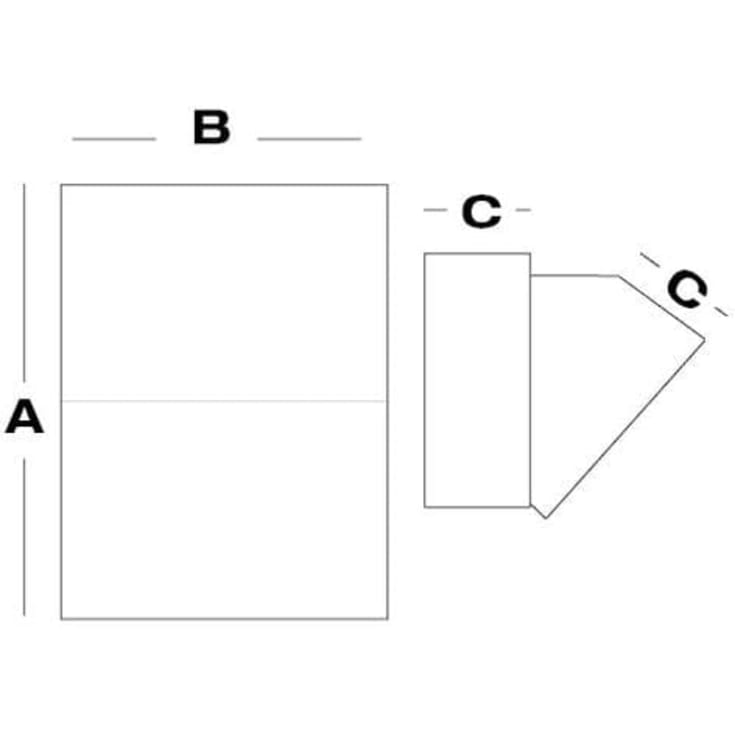 Duka aftræksbøjning, 45°, 150x150 mm