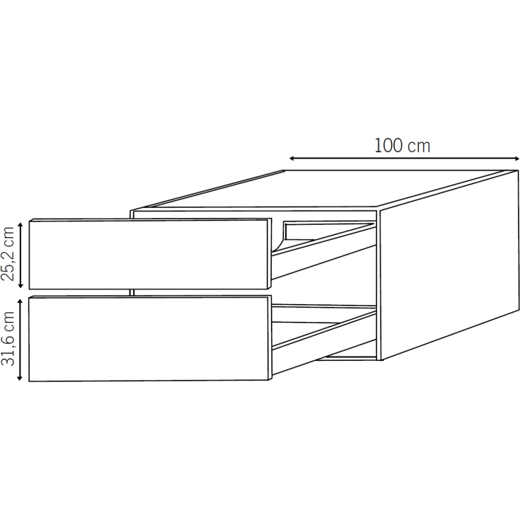 Cassøe Front servantskap, 100x43 cm, hvit
